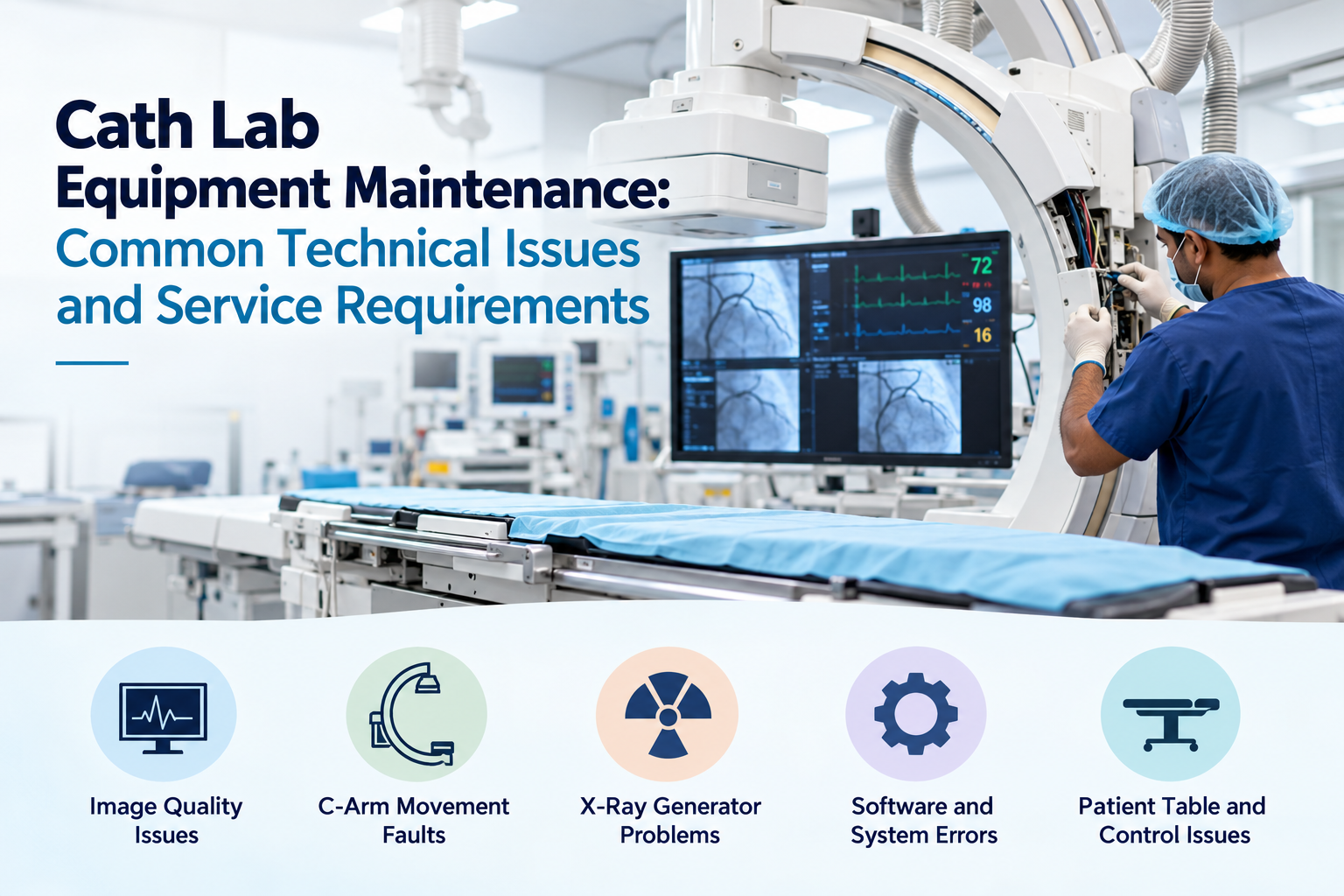 Cath lab equipment maintenance and repair